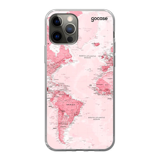 World Map Pink Phone Case