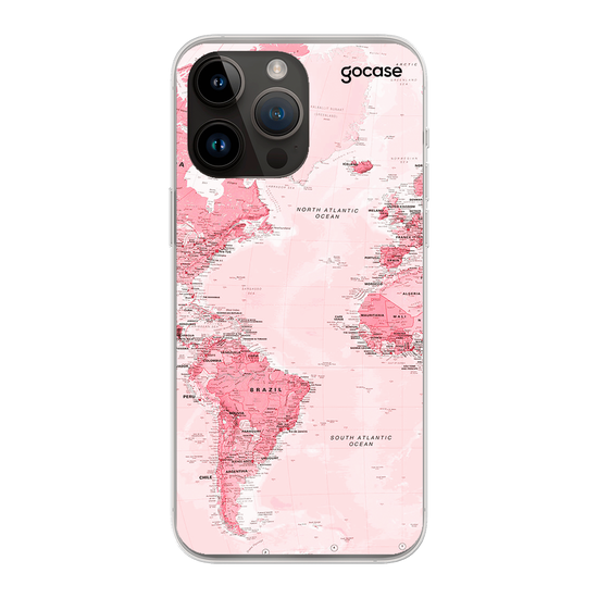 World Map Pink Phone Case