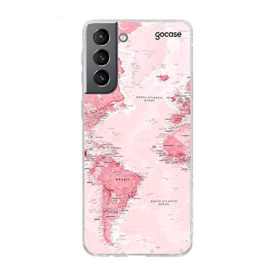 World Map Pink Hülle