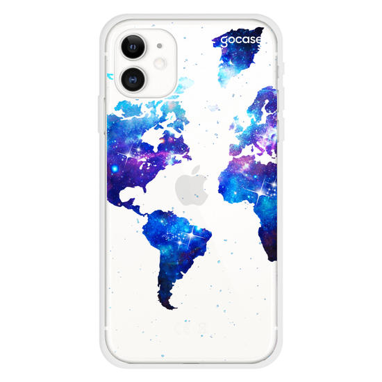 World Universe Map Clean Handwritten Phone Case