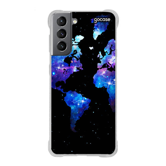 Capinha para celular Mapa Mundi Universo Manuscrita