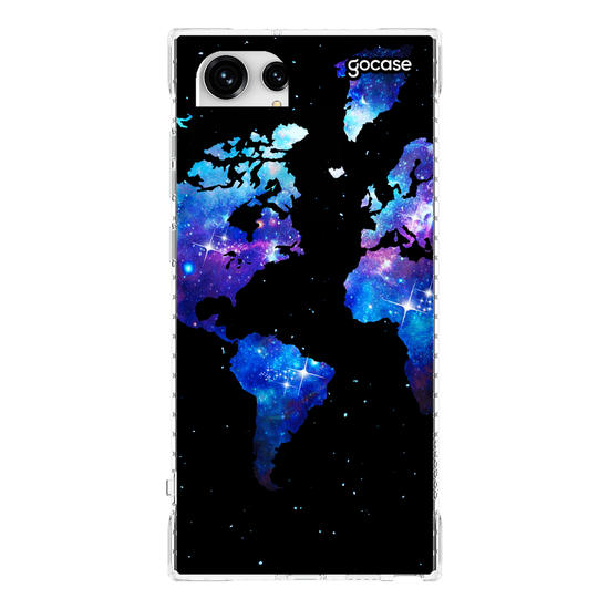Capinha para celular Mapa Mundi Universo Manuscrita