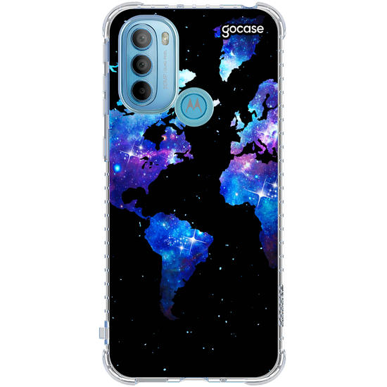 Capinha para celular Mapa Mundi Universo Manuscrita
