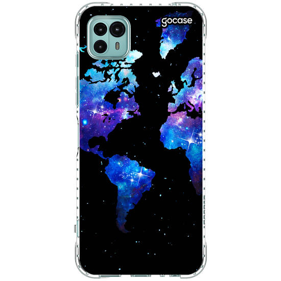 Capinha para celular Mapa Mundi Universo Manuscrita