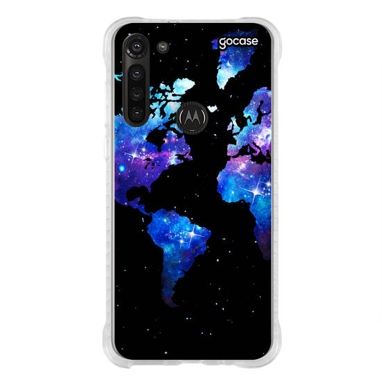 Capinha para celular Mapa Mundi Universo Manuscrita