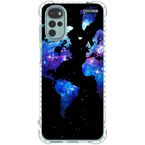 Capinha para celular Mapa Mundi Universo Manuscrita