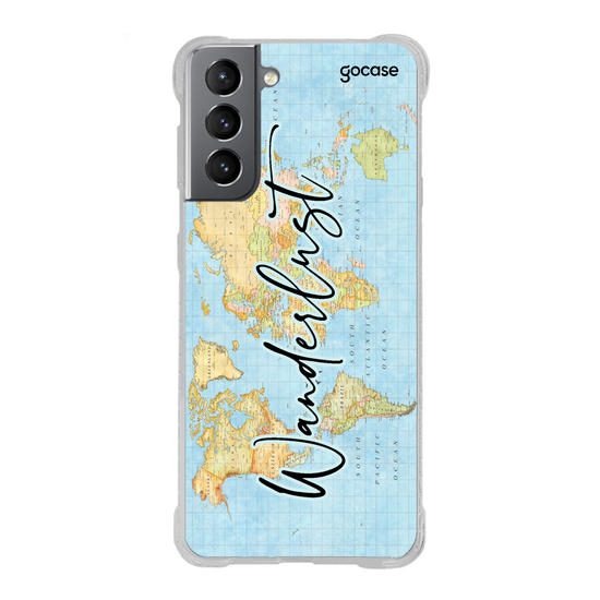Capinha para celular Mapa Mundi Wanderlust Vertical