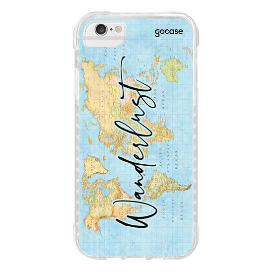Capinha para celular Mapa Mundi Wanderlust Vertical