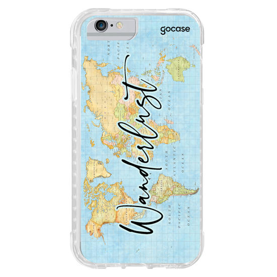 Capinha para celular Mapa Mundi Wanderlust Vertical