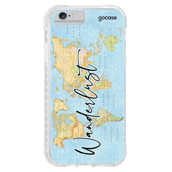 Capinha para celular Mapa Mundi Wanderlust Vertical