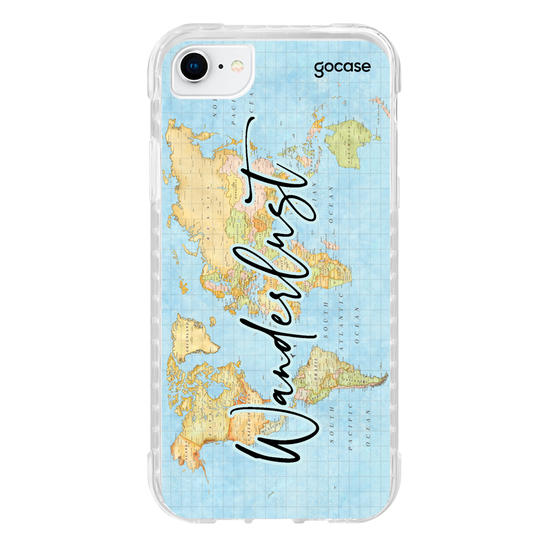 Capinha para celular Mapa Mundi Wanderlust Vertical