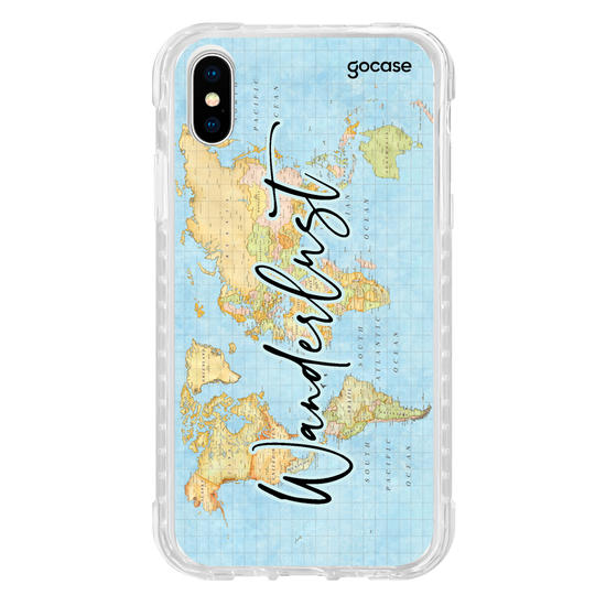 Capinha para celular Mapa Mundi Wanderlust Vertical