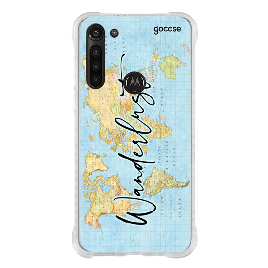 Capinha para celular Mapa Mundi Wanderlust Vertical