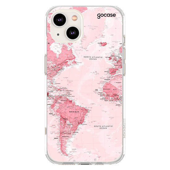 Capinha para celular  Iniciais Mapa Rosa