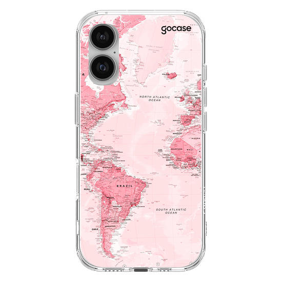 Capinha para celular  Iniciais Mapa Rosa