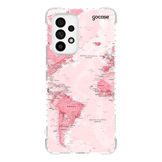 Capinha para celular  Iniciais Mapa Rosa