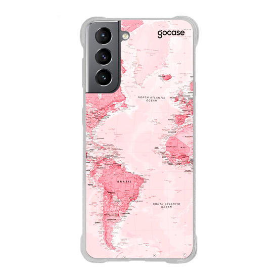 Capinha para celular  Iniciais Mapa Rosa