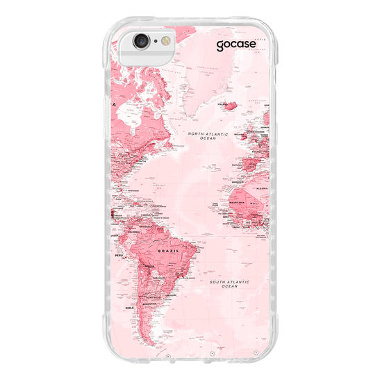 Capinha para celular  Iniciais Mapa Rosa
