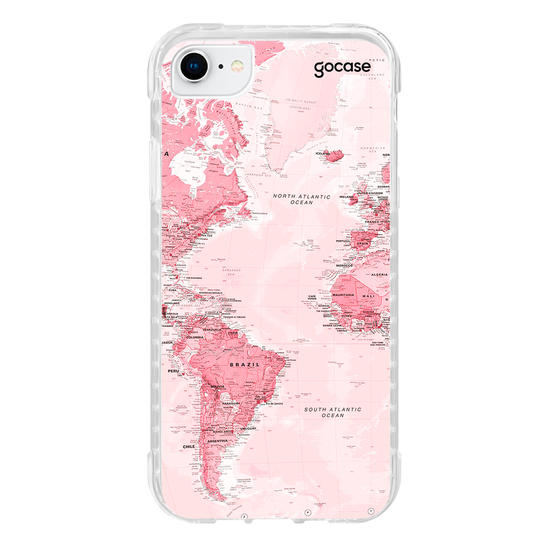 Capinha para celular  Iniciais Mapa Rosa