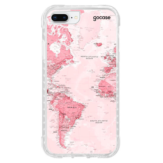 Capinha para celular  Iniciais Mapa Rosa