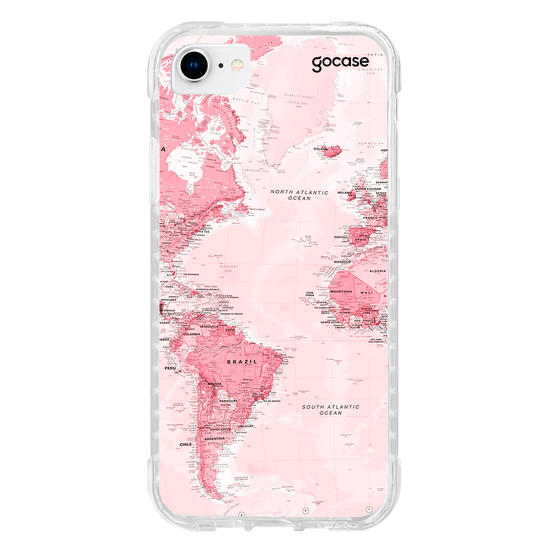 Capinha para celular  Iniciais Mapa Rosa