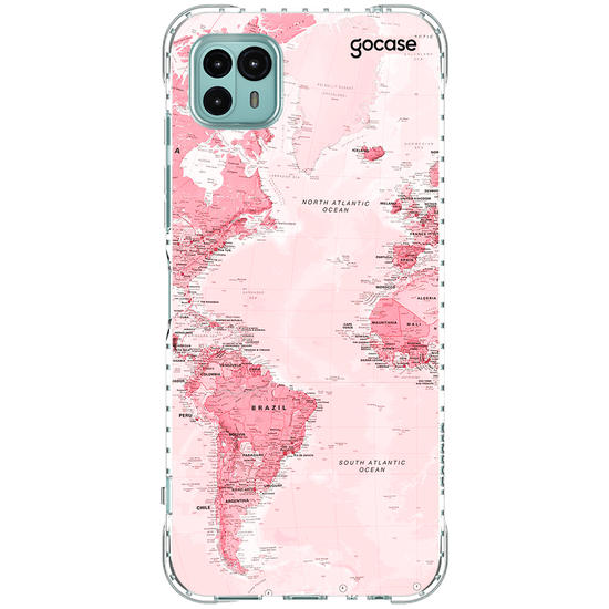Capinha para celular  Iniciais Mapa Rosa