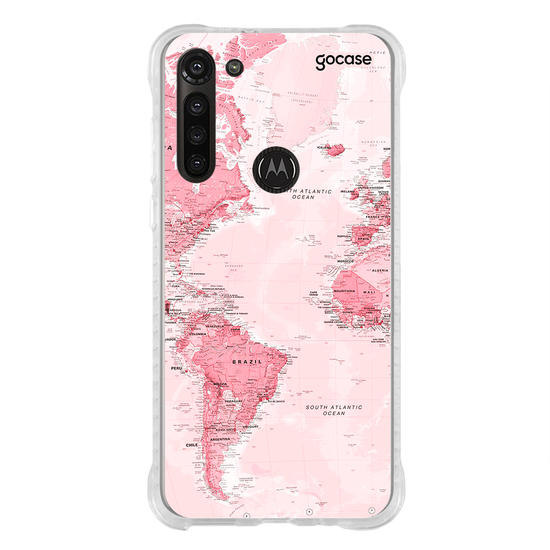Capinha para celular  Iniciais Mapa Rosa
