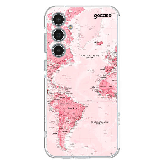 Capinha para celular  Iniciais Mapa Rosa