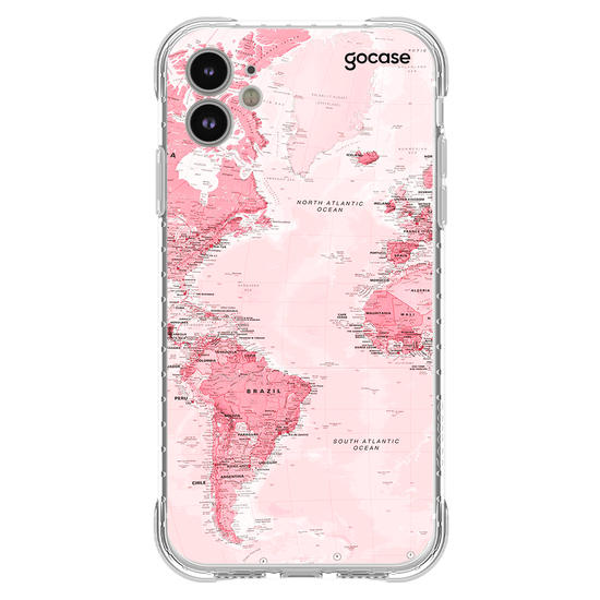 Capinha para celular  Iniciais Mapa Rosa