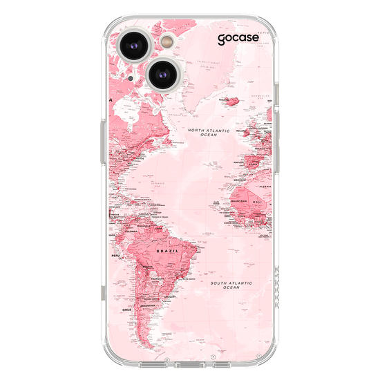Capinha para celular  Iniciais Mapa Rosa