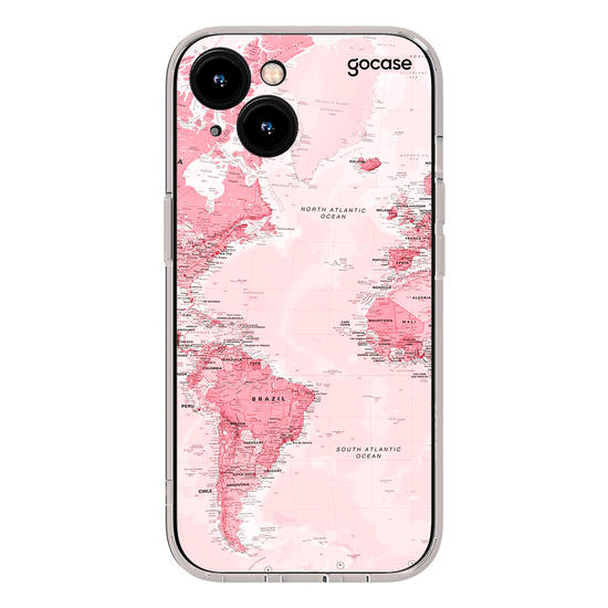 Capinha para celular  Iniciais Mapa Rosa