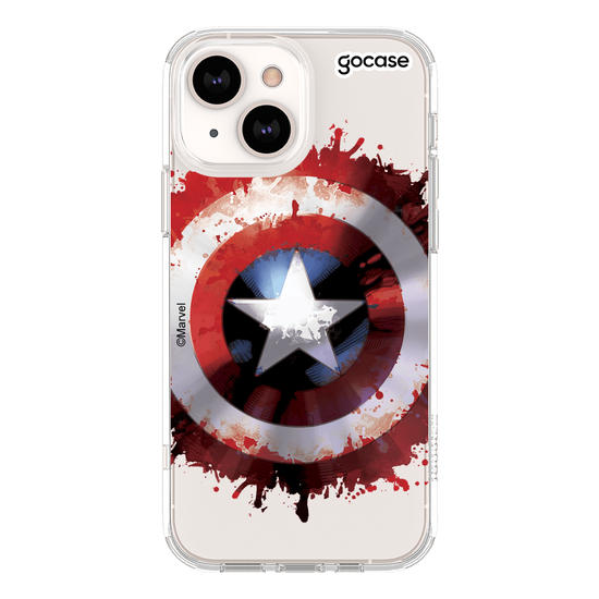 Capinha para celular Capitão América - Escudo Aquarela