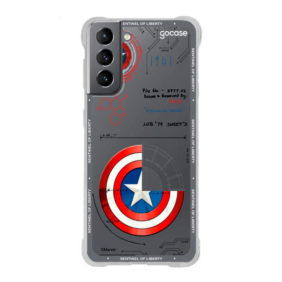 Capinha para celular  Capitão América - Diagrama do Escudo Capinha para celular  Capitão América - Diagrama do Escudo