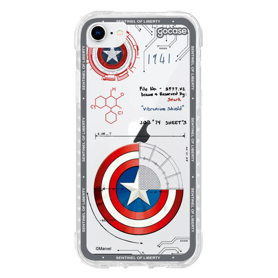 Capinha para celular  Capitão América - Diagrama do Escudo