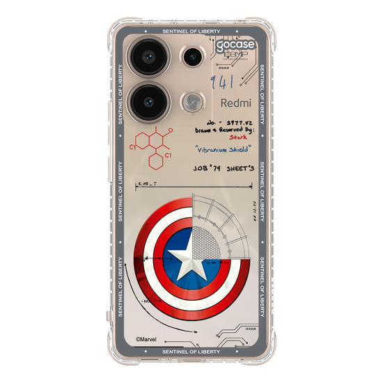 Capinha para celular  Capitão América - Diagrama do Escudo