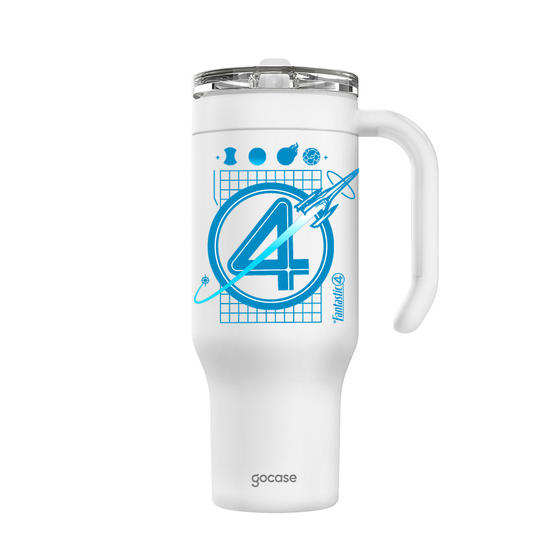 Copo Térmico Life + Ebook -  Quarteto Fantástico - Fantastic Logo