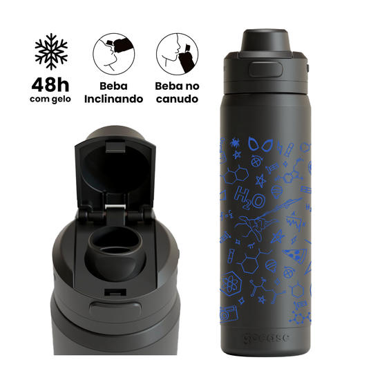 Garrafa Térmica Flip Pro + Ebook -  Homem-Aranha - Sketchs