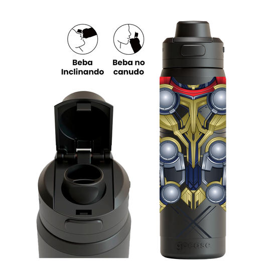 Garrafa Térmica Flip Pro + Ebook - Thor - Asgardian Armor