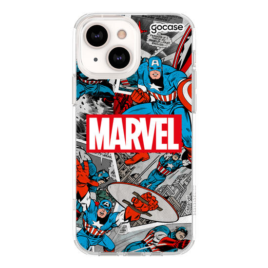 Capinha para celular Marvel - Starring: Captain America!