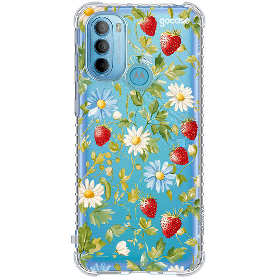 Capinha para celular  Margaridas e Morangos