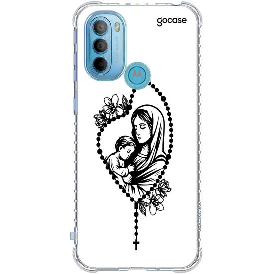Capinha para celular  Maria e Jesus - Terço