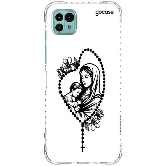 Capinha para celular  Maria e Jesus - Terço