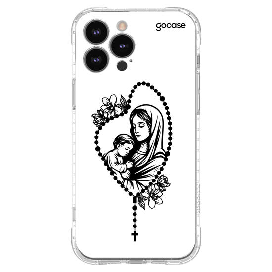 Capinha para celular  Maria e Jesus - Terço