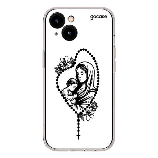 Capinha para celular  Maria e Jesus - Terço