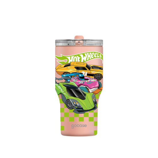 Copo Térmico Daily + Ebook -  Hot Wheels - Fast Track