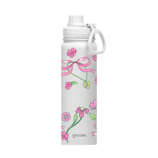 Garrafa Térmica Fresh + Ebook - Barbie - Flores & Laços