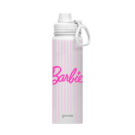 Garrafa Térmica Fresh + Ebook - Barbie - Pink Stripes