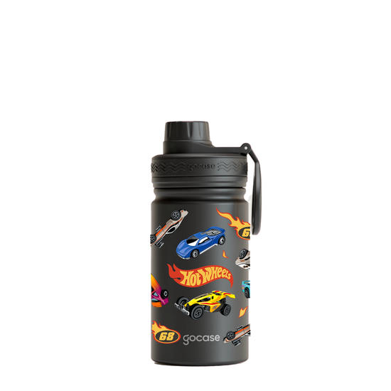 Garrafa Térmica Mini + Ebook - Hotwheels Carros
