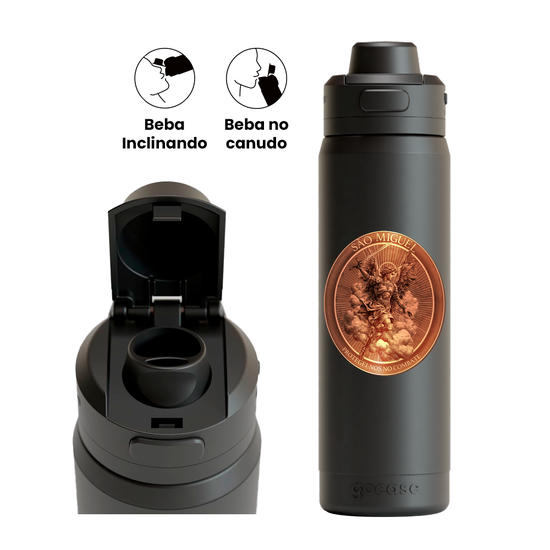 Garrafa Térmica Flip Pro - Medalha de São Miguel Arcanjo