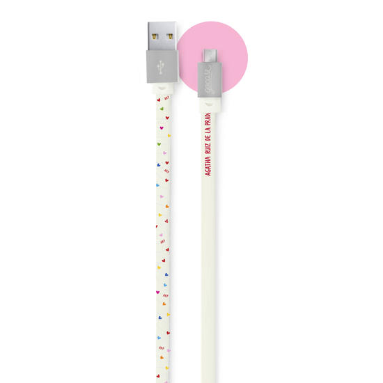 Micro USB Cable for Android - Heart necklace